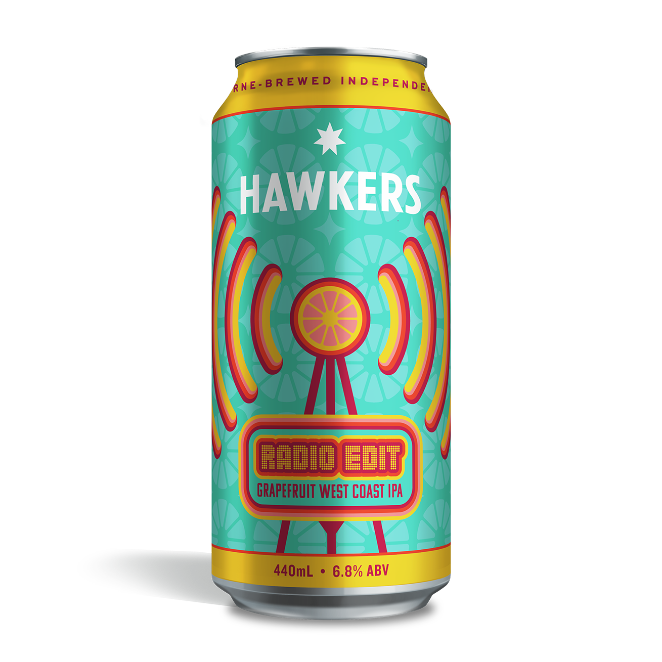 Hawkers Radio Edit Grapefruit West COast IPA craft beer can 440ML juicy citrusy tart grapefruit west coast australia