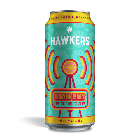 Hawkers Radio Edit Grapefruit West COast IPA craft beer can 440ML juicy citrusy tart grapefruit west coast australia