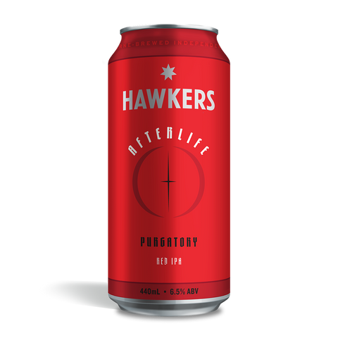 Hawkers Afterlife Purgatory Red IPA 440ml craft beer can Australia malty toffee spicy floral tropical India Pale Ale
