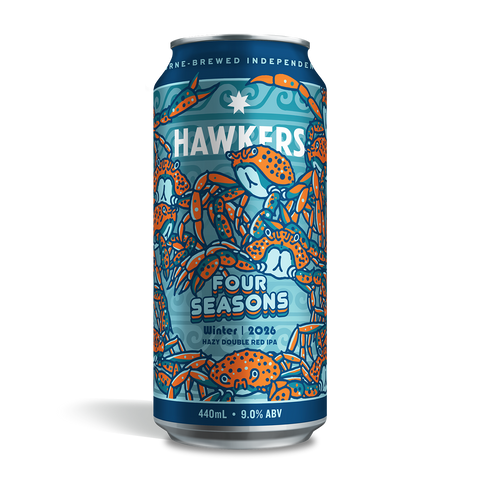 Hawkers Four Seasons Hazy Double Red IPA 440ml craft beer can Australia India Pale Ale