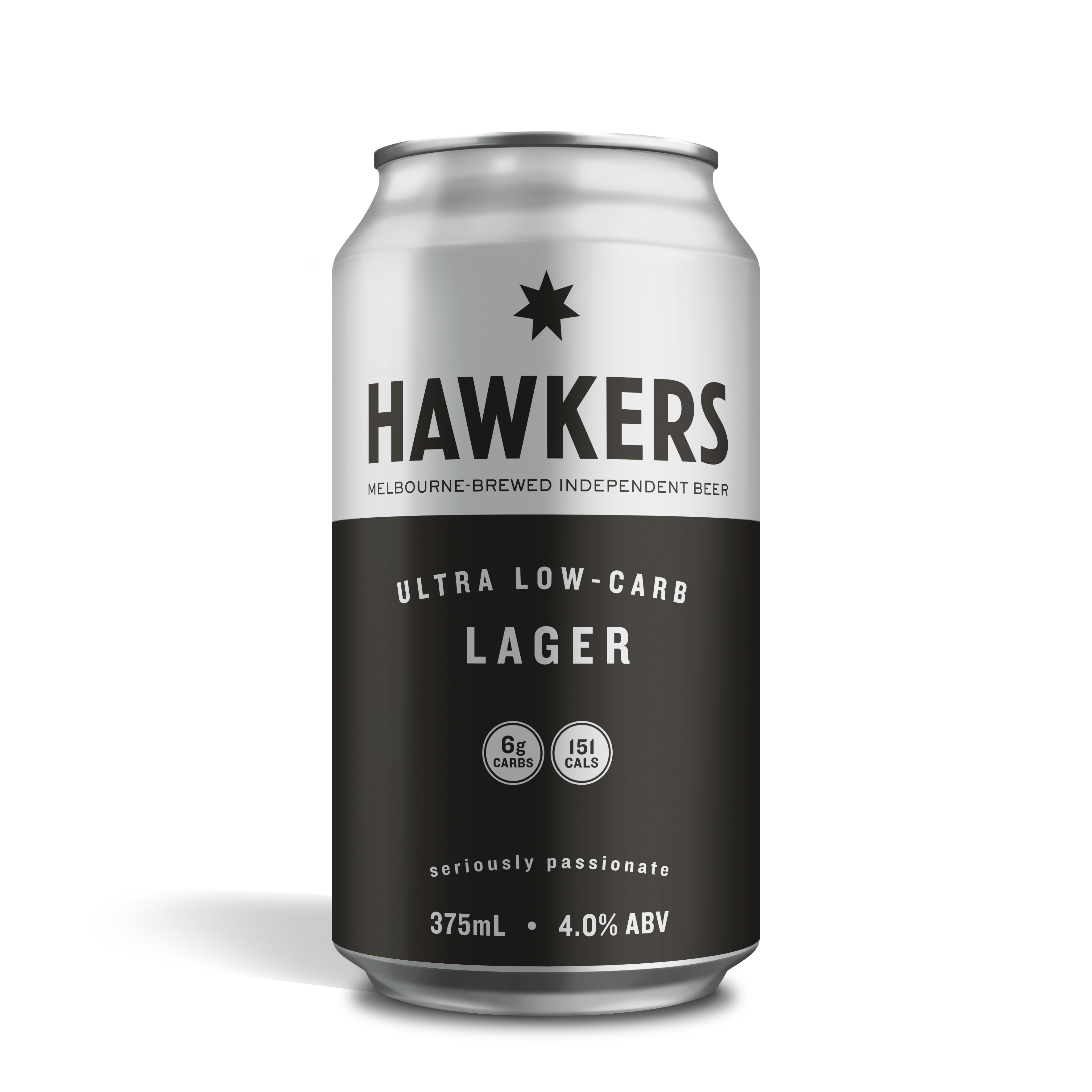 Hawkers Low Carb Lager 375ml craft beer can Australia crisp clean refreshing lager style beer