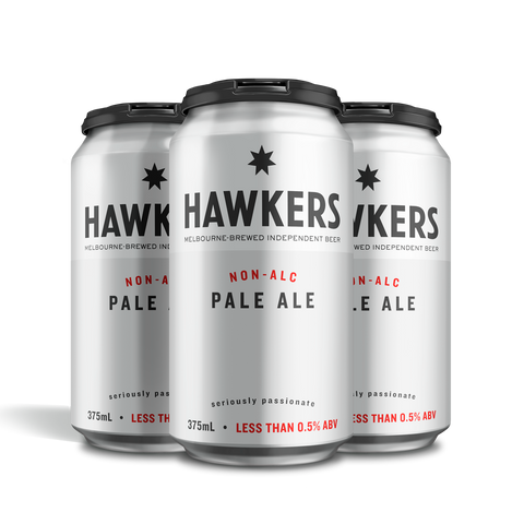 Hawkers Non Alc Pale Ale 4 pack 375ml alcohol free craft beer cans Australia beer pack