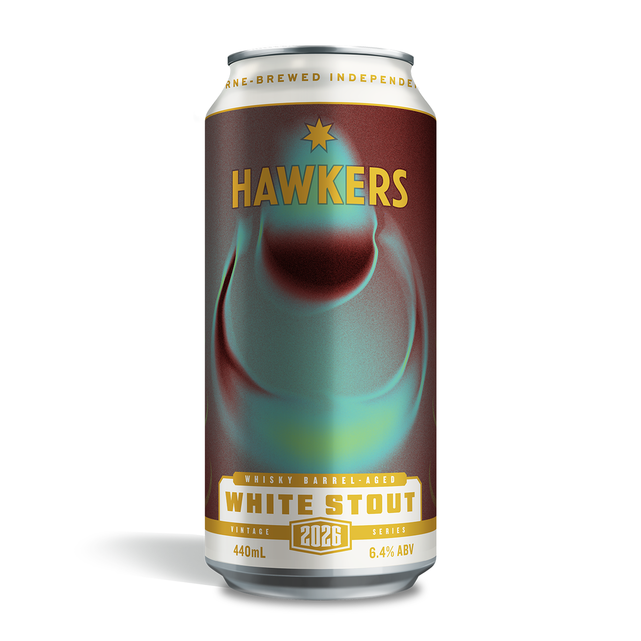 Hawkers Whisky Barrel Aged White Stout 2026 440ml Can White Stout Beer Australia