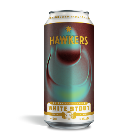 Hawkers Whisky Barrel Aged White Stout 2026 440ml Can White Stout Beer Australia