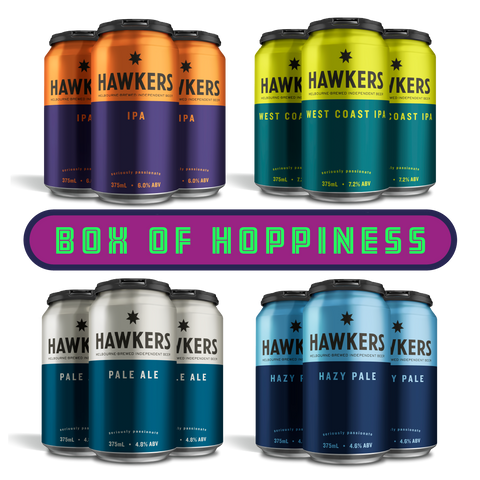 Hawkers Box of Hoppiness 16 pack craft beer mixed selection of hop-forward beers