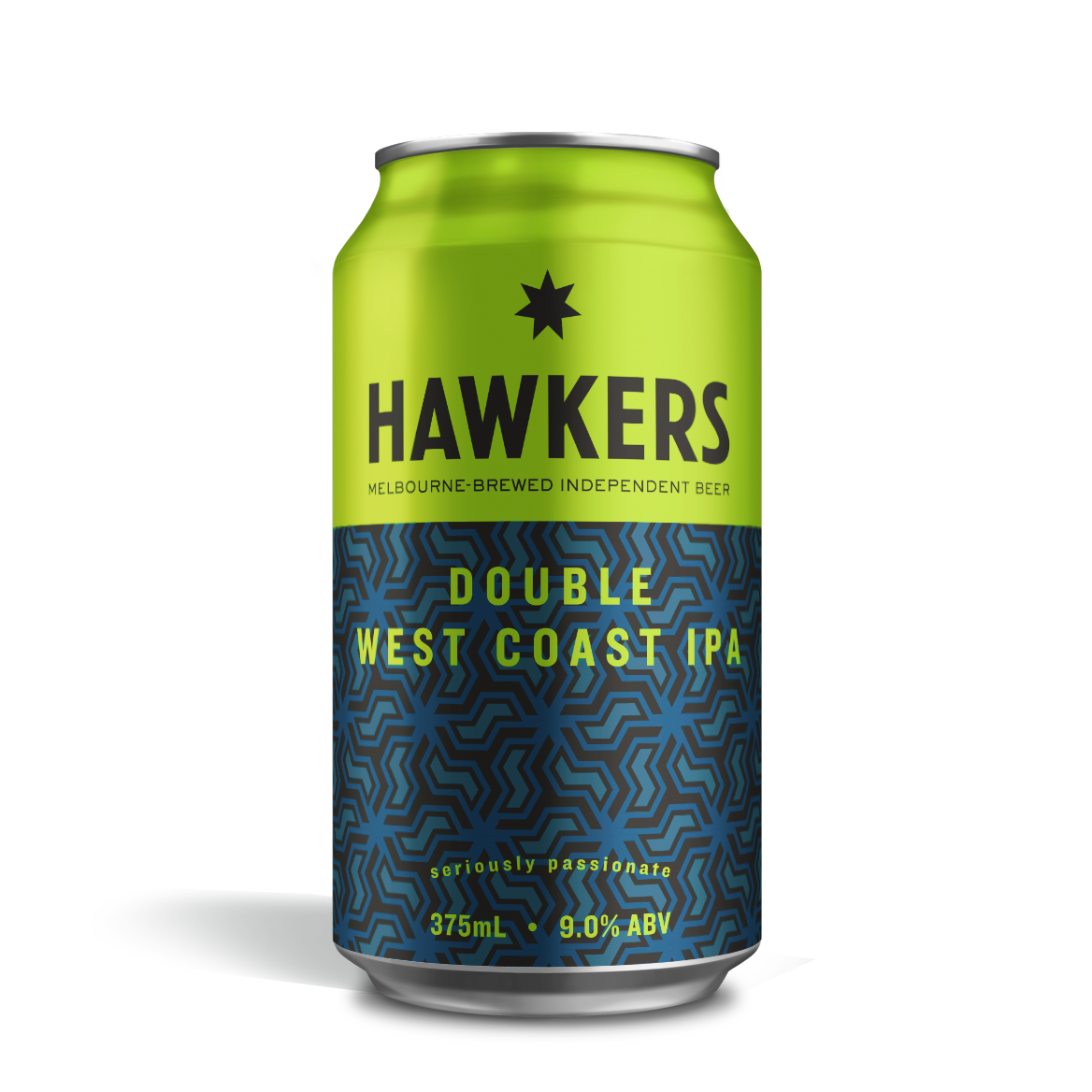 Hawkers Double West Coast IPA 375ml craft beer can Australia bold hop character pine citrus and firm bitterness