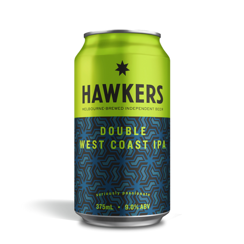 Hawkers Double West Coast IPA 375ml craft beer can Australia bold hop character pine citrus and firm bitterness