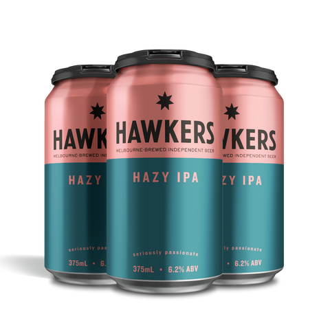 Hawkers Hazy IPA 4 pack 375ml craft beer cans Australia juicy tropical hazy IPA beer pack