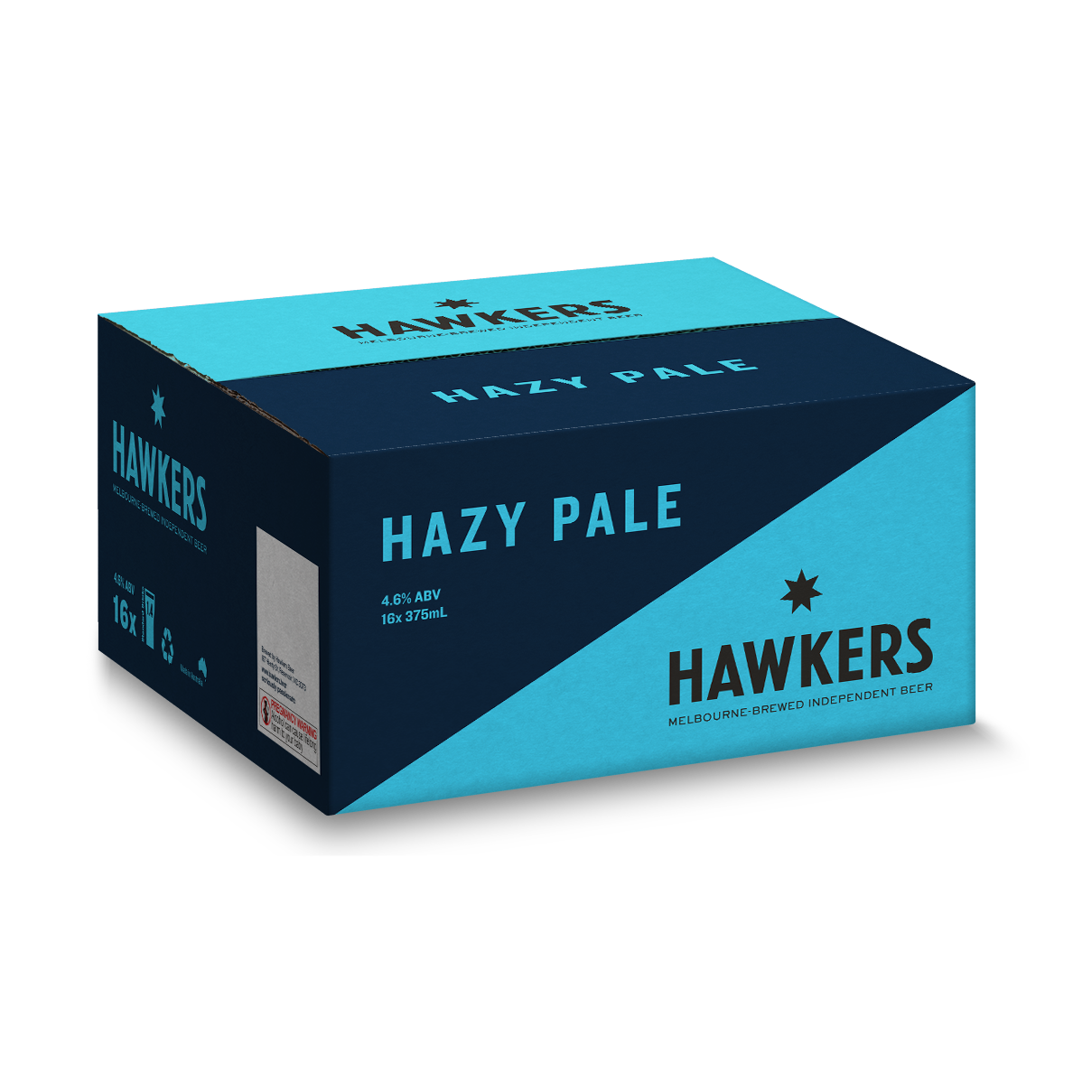 Hawkers Hazy Pale 16 pack case 375ml craft beer cans Australia hazy pale ale with tropical fruit flavour beer carton