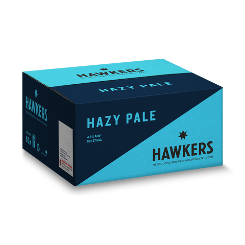 Hawkers Hazy Pale 16 pack case 375ml craft beer cans Australia hazy pale ale with tropical fruit flavour beer carton
