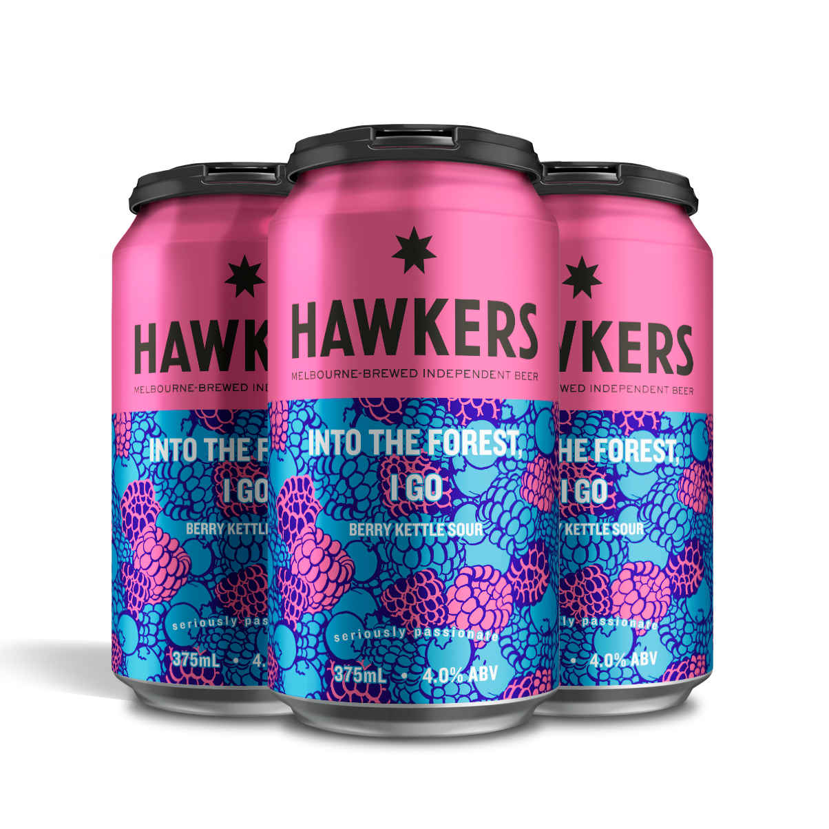 Hawkers Into The Forest I Go 4 pack 375ml craft beer cans Australia limited release beer pack