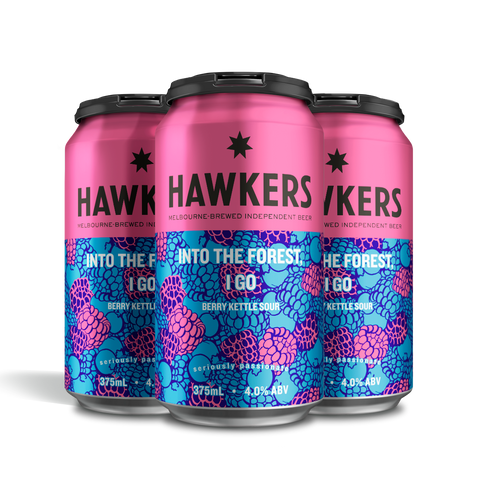 Hawkers Into The Forest I Go 4 pack 375ml craft beer cans Australia limited release beer pack