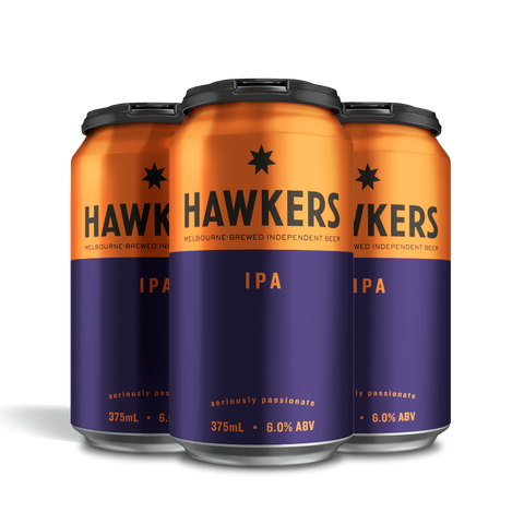 Hawkers IPA 4 pack craft beer cans India Pale Ale Australia Melbourne brewed hop forward beer pack
