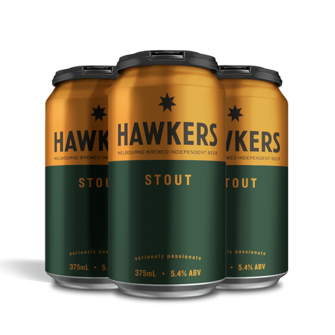 Hawkers Stout 4 pack 375ml craft beer cans Australia roasted malt coffee chocolate stout beer pack