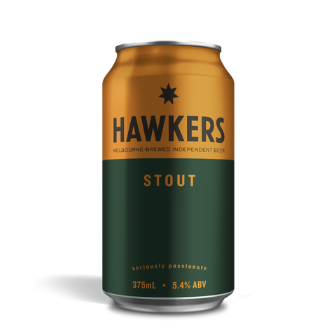Hawkers Stout 375ml craft beer can Australia roasted malt coffee chocolate dark beer