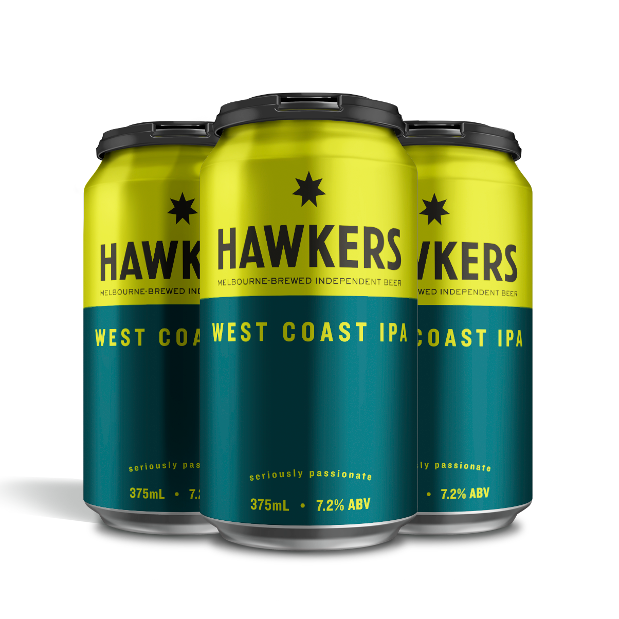 Hawkers West Coast IPA 4 pack 375ml craft beer cans Australia crisp bitter pine citrus IPA beer pack
