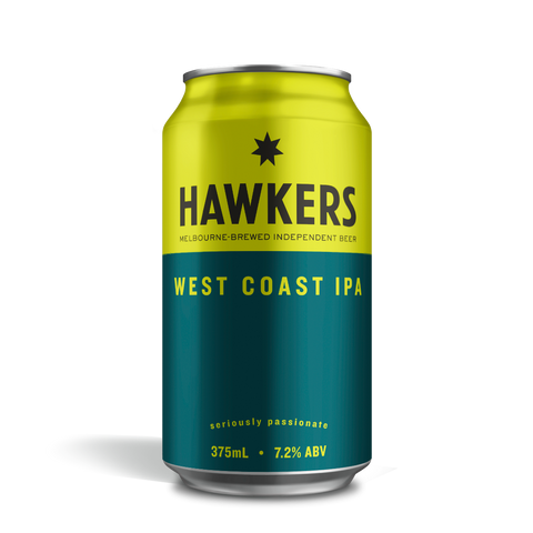 Hawkers West Coast IPA 375ml craft beer can Australia crisp bitter pine citrus IPA style