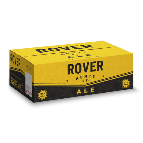 Rover Henty St Ale 24 pack case 375ml craft beer cans Australia easy drinking lager beer carton