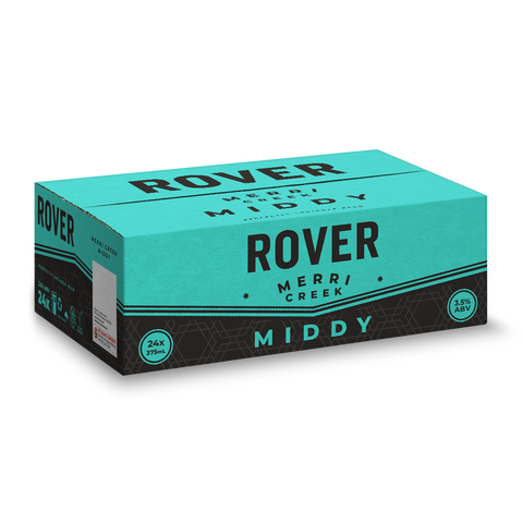 Rover Middy 24 pack case 375ml mid strength craft beer cans Australia lower alcohol beer carton