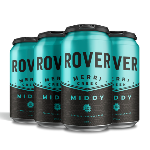 Rover Middy 6 pack 375ml mid strength craft beer cans Australia easy drinking beer pack